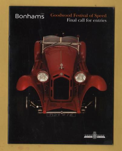 Bonhams - Sale of Sports, Competition and Collectors` Motor Cars and Fine Automobilia -`Final Call For Entries` - Goodwood - Friday 22 June 2007