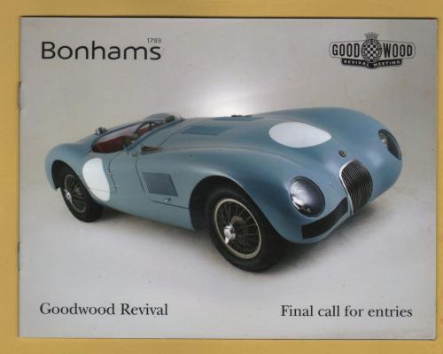 Bonhams - Important Sports, Competition and Collectors` Motor Cars and Fine Automobilia -`Final Call For Entries` - Goodwood - Friday 17 September 2010