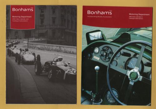 Bonhams - Motoring Department - 2003 and 2004 Sales Calendar and Catalogue Subscriptions