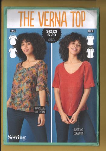 Simply Sewing - `THE VERNA TOP` - UK Sizes 6-20 - `Flattering Curved Hem` - Published by Simply Sewing Magazine