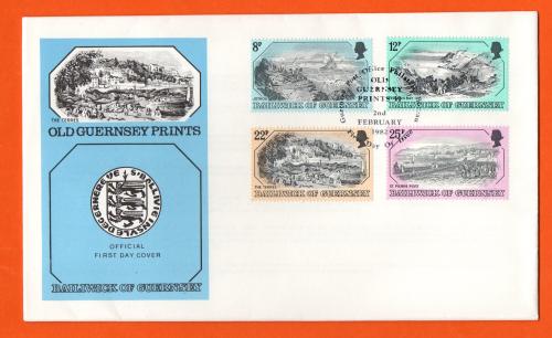 Bailiwick Of Guernsey - FDC - 1982 - Old Guernsey Prints Issue - Official First Day Cover