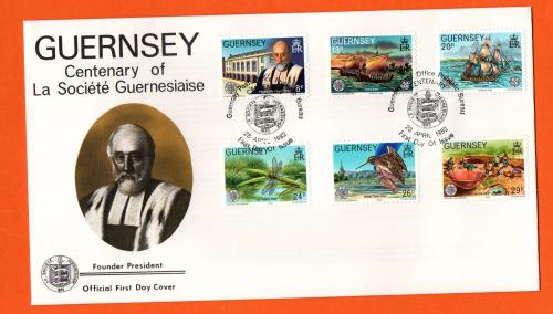 Bailiwick Of Guernsey - FDC - 1982 - Centenary of La Societe Guernesiaise Issue - Official First Day Cover