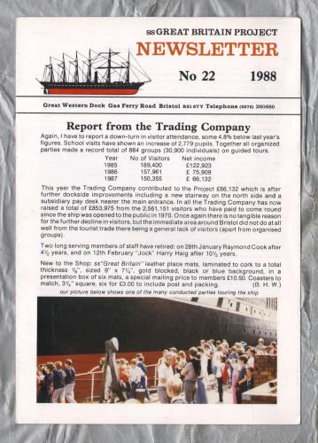 Newsletter - `SS Great Britain Project` - No.22 - 1988 - Published by Robin Bradbury