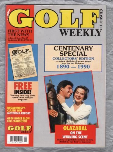 Golf Weekly - Vol.2 No.37 - September 20-26th 1990 - `Centenary Special` - New York Times Publication