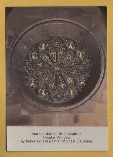 `Marble Church  Bodelwyddan - Church Window by Michael O`Connor` - Postally Unused - E.T.W Dennis & Sons Postcard.
