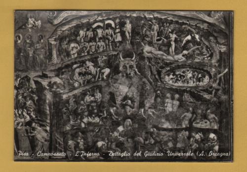`Pisa - Camposanto Museum - `Hell` - Detail of the Final Judgement by A.Orcagna` - Postally Unused  - G.S Postcard.