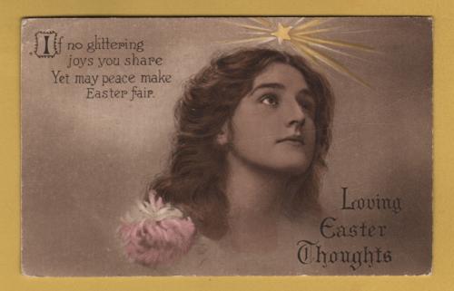 `Loving Easter Thoughts` - Postally Unused (Although a message has been written to rear) - E.W.Savory Ltd Postcard.