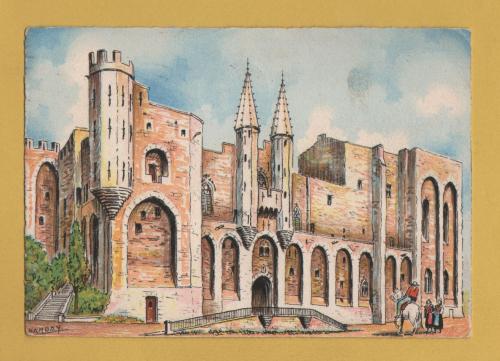 `Avignon - Le Palais des Papes, l`Entree by Barday` - Postally Used-1949 - B.D. Postcard.