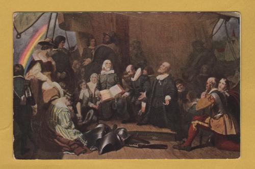 `Embarkation of the Pilgrims from Delft Haven, July 1620 by Wier` - Postally Unused - Unknown Producer
