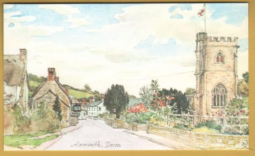 `Axmouth, Devon by Harold Sheild` - Postally Unused - Harold Sheild Postcard.