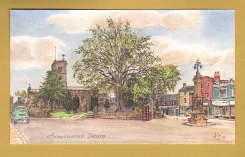 `Axminster, Devon by Harold Sheild` - Postally Unused - Harold Sheild Postcard.