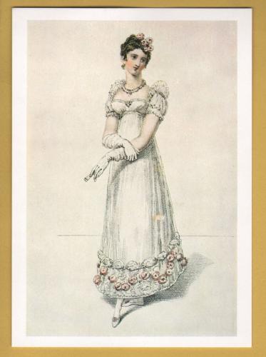 `Victoria and Albert Museum - Ball Dress from La Belle Assemble 1816` - Postally Unused - V&A Postcard.