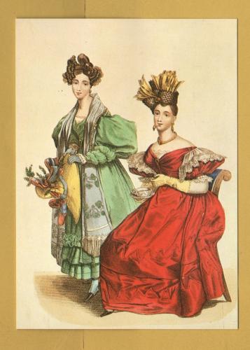 `Victoria and Albert Museum - Day and Evening Fashion for 1831` - Postally Unused - V&A Postcard.