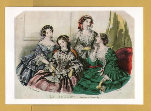 `Victoria and Albert Museum - Le Follet - Fashion Plate by Anais Toudouze` - Postally Unused - V&A Postcard.