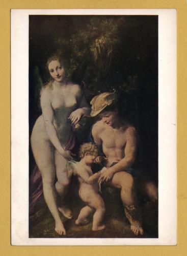 `Mercury Instructing Cupid Before Venus by Correggio (Antonio Allegri)` - Postally Unused - National Gallery Postcard.