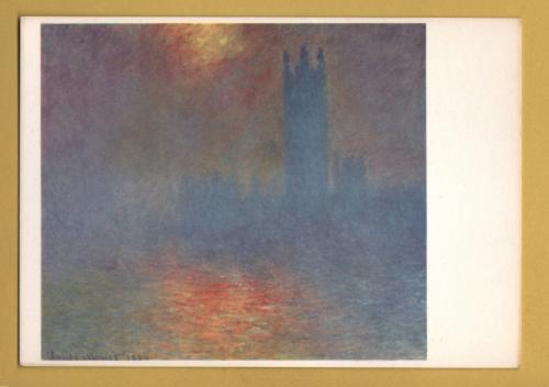 `The Houses of Parliament: The Sun Coming Through the Fog by C.Monet` - Postally Unused - Fernand Hazan Postcard.