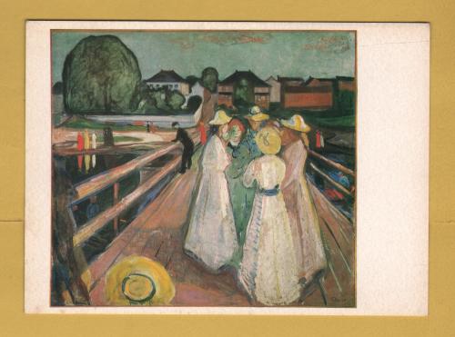 `The Ladies on the Quay by Edvard Munch` - Postally Unused - Norwegian Art Production Postcard.