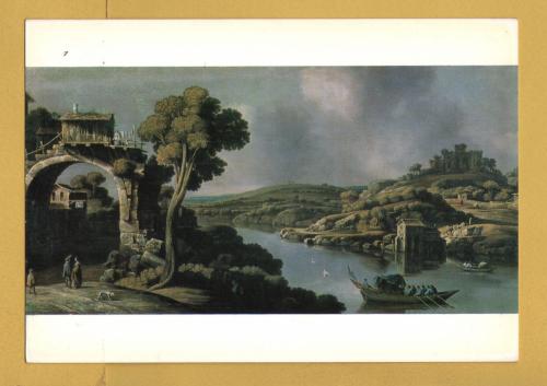 `River Landscape,1635 by Claude de Jong` - Postally Unused - Central Museum,Utrecht Postcard.