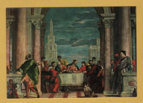 `Venice - The Banquet at Levi`s House (detail) by Paolo Caliari detto il Veronese ` - Postally Unused - Grifone Postcard.