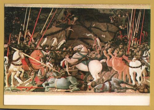 `Florence, Uffizi Gallery - The Battle by Paolo Uccello` - Postally Unused - FUD Postcard.