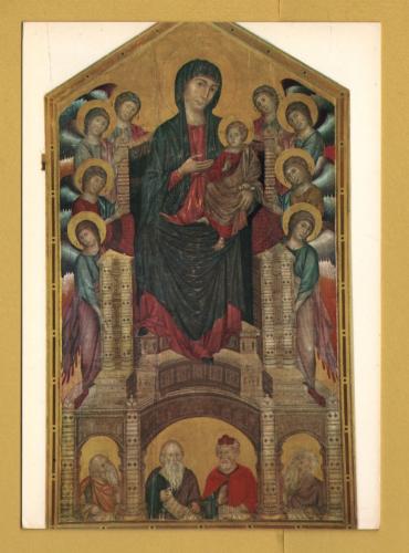 `Florence, Uffizi Gallery - The Virgin with her Son by Cimabue` - Postally Unused - Nova LVX Postcard.
