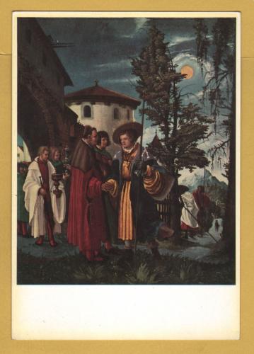`Florence, Uffizi Gallery - The Farewell of St, Florian by Albrecht Altdorfer` - Postally Unused - A.Martello Postcard.