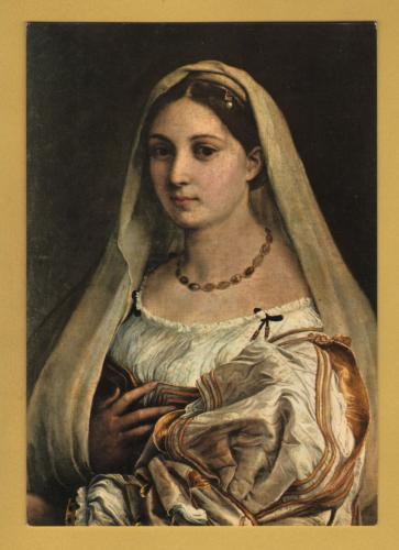 `Florence, Pitti Gallery - The Veiled Woman by Raffaello Sanzio` - Postally Unused - Nova LVX Postcard.