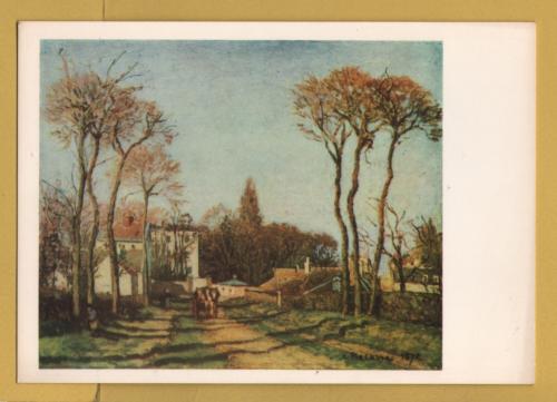 `Louvre - Village Entrance by Pissarro` - Postally Unused - Fernand Hazan Postcard.