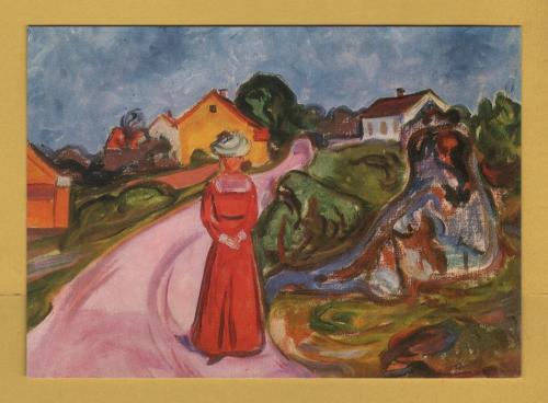 `Village Street at Aasgardstrand by Edvard Munch` - Postally Unused - Wiechmann Postcard.