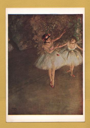 `Two Dancers on the Stage by Edgar Degas` - Postally Unused - The Pallas Gallery Postcard.