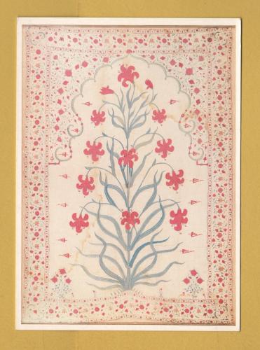 `Victoria and Albert Museum - Prayer Mat - Cotton Emboidered with Silk - Mughal,c1500` - Postally Unused - V&A Postcard.