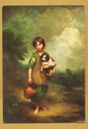 `Cottage Girl with Dog and Pitcher by Thomas Gainsborough, R.A.` - Postally Unused - The Medici Society Postcard.