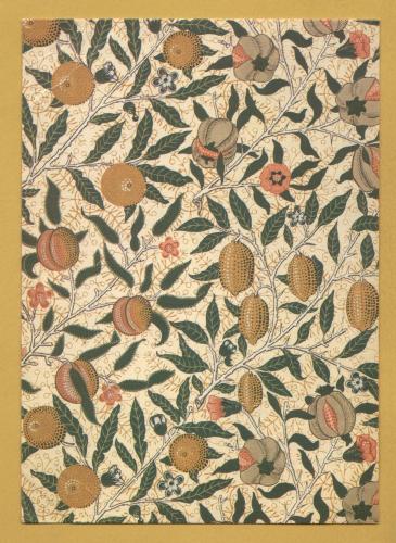 `FRUIT - Wallpaper Designed by William Morris` - Postally Unused (although message written to rear) - V&A Museum Postcard.