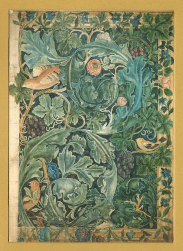 `Design for Acanthus and Vine Tapestry, Designed by William Morris` - Postally Unused - V&A Museum Postcard.