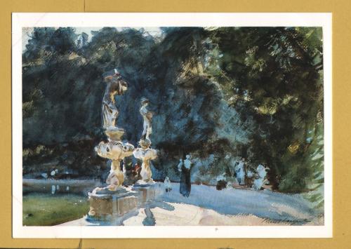 `Florence: Fountain, Boboli Gardens by John Singer Sargent` - Postally Unused (although there is a message written to the rear) - Museum of Fine Arts, Boston Postcard.