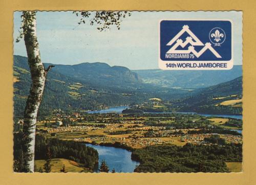 `Scouts - Nordjamb-75 - 14th World Jamboree` - Lillehammer - Postally Used-1975 - Mittet Postcard.