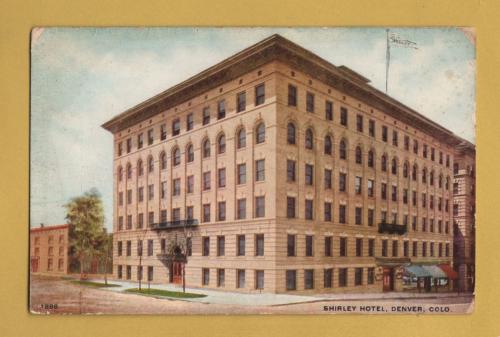 `Shirley Hotel, Denver, Colo` - c1912 - Postally Unused - Williamson-Haffner Postcard.