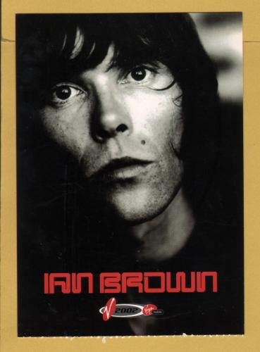 `Virgin Mobile - Ian Brown plays V2002` - Postally Unused - Boomerang Media Postcard.