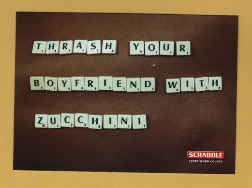 `Scrabble, Every Word Counts` - Postally Unused - Boomerang Media Postcard.