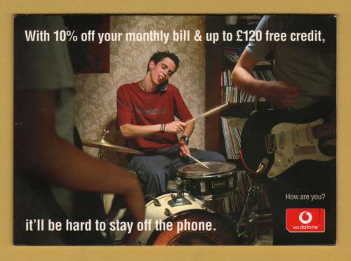 `Vodafone - Up to £20 Free Promotion - Promotion Now Finished` Fold Out Card - Postally Unused - Boomerang Media Postcard.