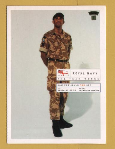 `Royal Navy, The Team Works - Tony Phipps - Recruitment` Fold Out Card - Postally Unused - Boomerang Media Postcard.