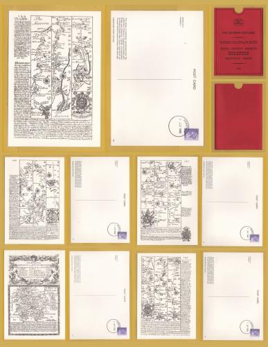 `Historic Stagecoach Route from 1782  - HEREFORD - 5 Postcards` - Postally Used-Hereford 1st July 1982 - Hereford Post Office Postcards.