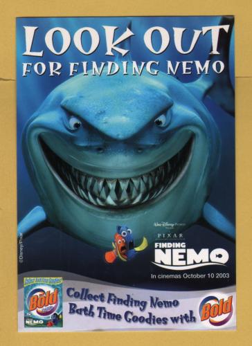 `Finding Nemo - Look Out for Finding Nemo - Bold Promotion - 2003` - Postally Unused - Boomerang Media Postcard.