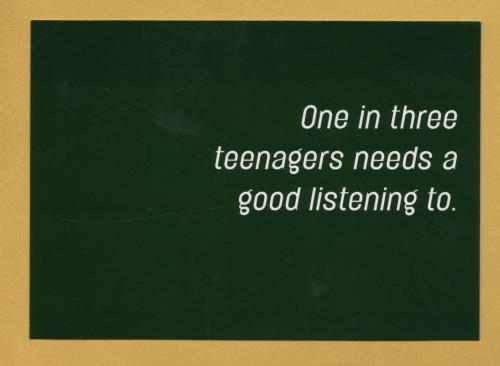 `One in Three Teenagers Needs a Good Listening To - We Can All Be Samaritans` - Postally Unused - Boomerang Media Postcard.