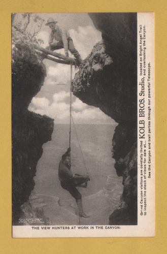 `The View Hunters at Work in the Canyon - Kolb Bros - 1908` - Postally Unused - Kolb Bros Postcard.
