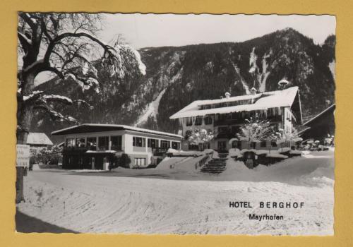 `Hotel Berghof - Mayrhofen, Zillertal, Tirol` - Postally Unused - Hans Hruschka Postcard.