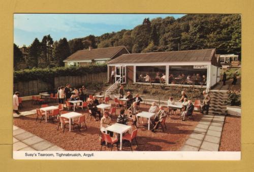 `Susy`s Tearoom, Tighnabruaich, Argyll` - Postally Unused - Mrs A.Malcolm Postcard.