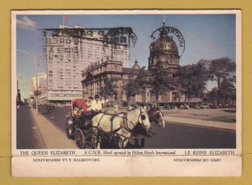 `The Queen Elizabeth - A CNR Hotel Owned by Hilton Hotels International - Canada` - Postally Used-1960 - Hotel Postcard.