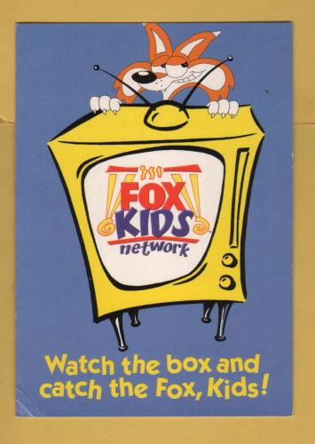 `Fox Kids Network - Watch The Box and Catch The Fox, Kids!` - Postally Unused - Boomerang Media Postcard.