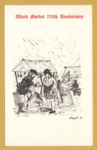 `Alford Market 700th Anniversary by J.Kessell - 1983` - Postally Unused - Alford Postcard.